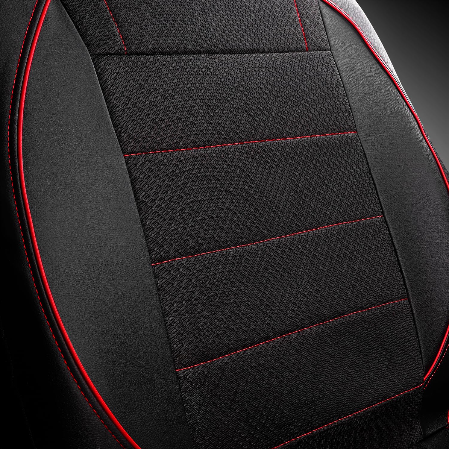 CAR PASS black and red seat cover enhances your car interior style.