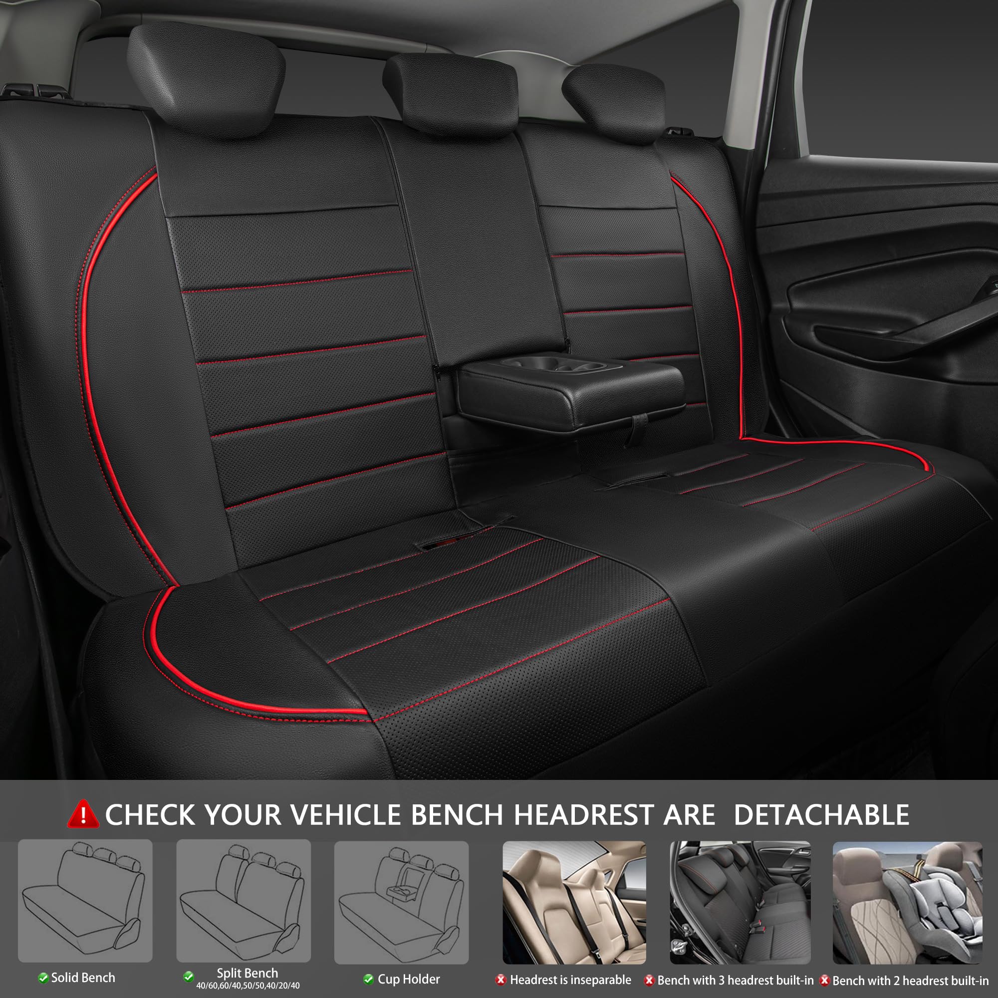 CAR PASS black and red leather aesthetic enhances interior style.
