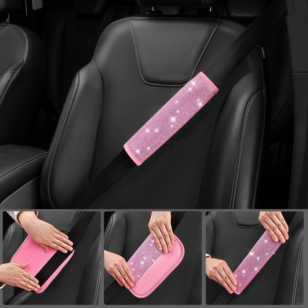 CAR PASS diamond cup holder coasters protect and sparkle in the cup holder.