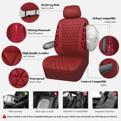 CAR PASS burgundy rear seat cover protects upholstery from spills and wear.