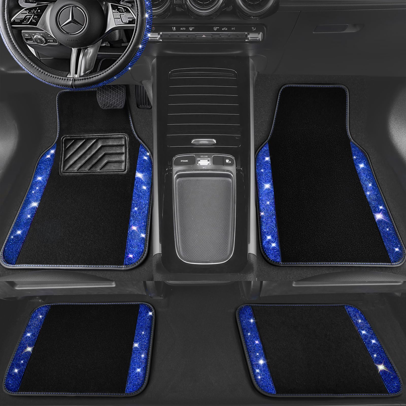 CAR PASS rhinestones and PVC anti-slip pad detail for durability