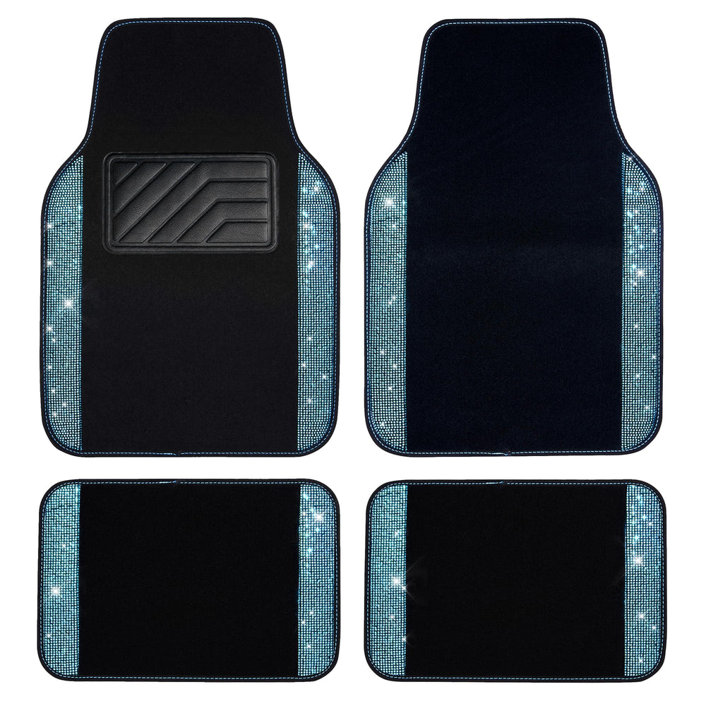 CAR PASS bling diamond floor mat front set adds sparkle and protection to the interior