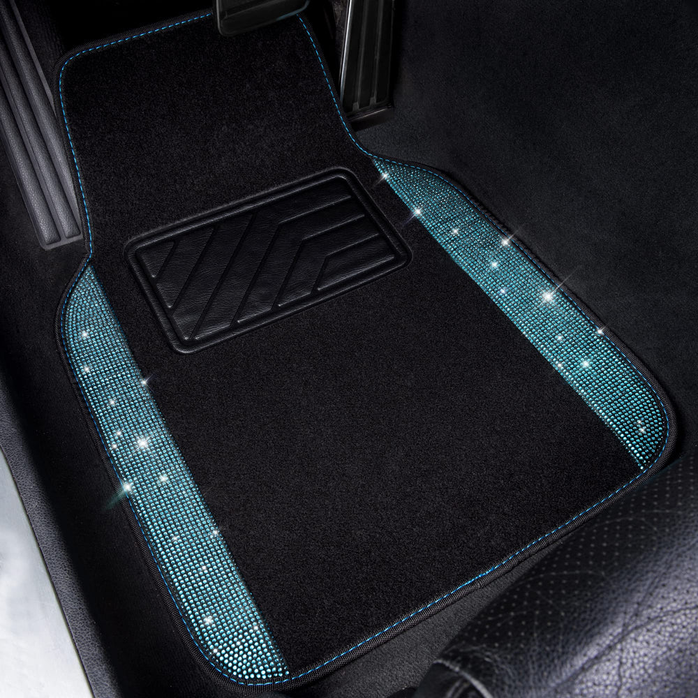 Rear CAR PASS diamond floor mats guard carpeting with glam shine