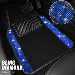 CAR PASS Bling Diamond Floor Mat rear section with color-accented diamonds