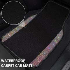 CAR PASS Diamond Floor Mats rear view showing full coverage and easy cleaning