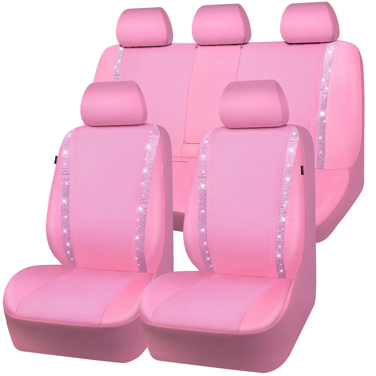 CAR PASS Bling Diamond front seat cover with rhinestones adds sparkle and protection