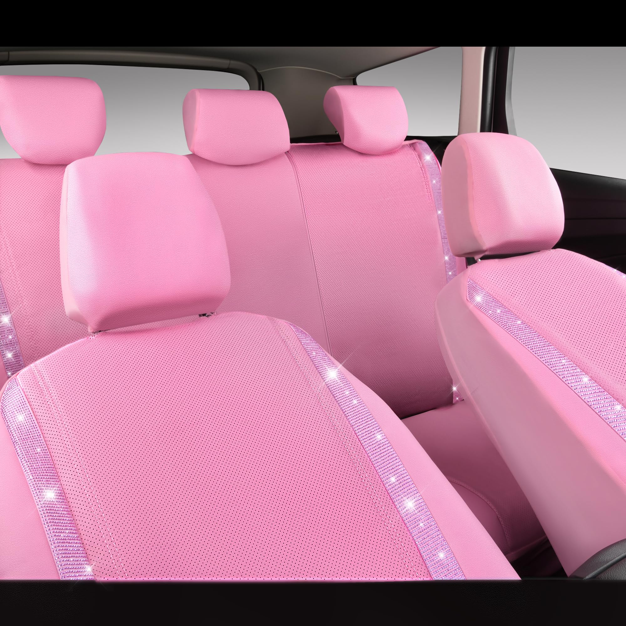 Installation guide shot for CAR PASS Bling Diamond seat covers