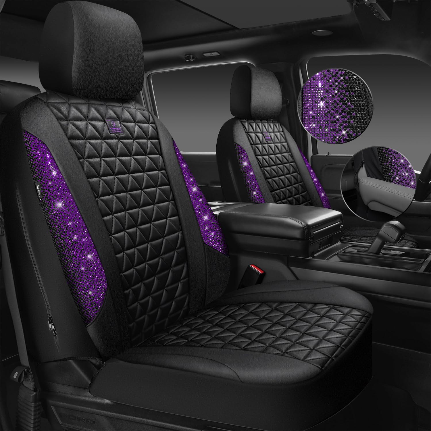 CAR PASS Bling diamond rear seat cover protects upholstery with glitter