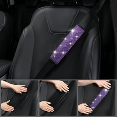 CAR PASS diamond seat belt cushions provide comfy protection with glittery flair.