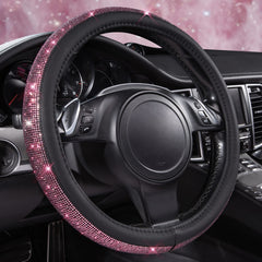 CAR PASS Bling Diamond steering wheel cover sparkles on 14.5-15 inch wheels