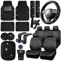 CAR PASS diamond steering wheel cover adds sparkle and grip.