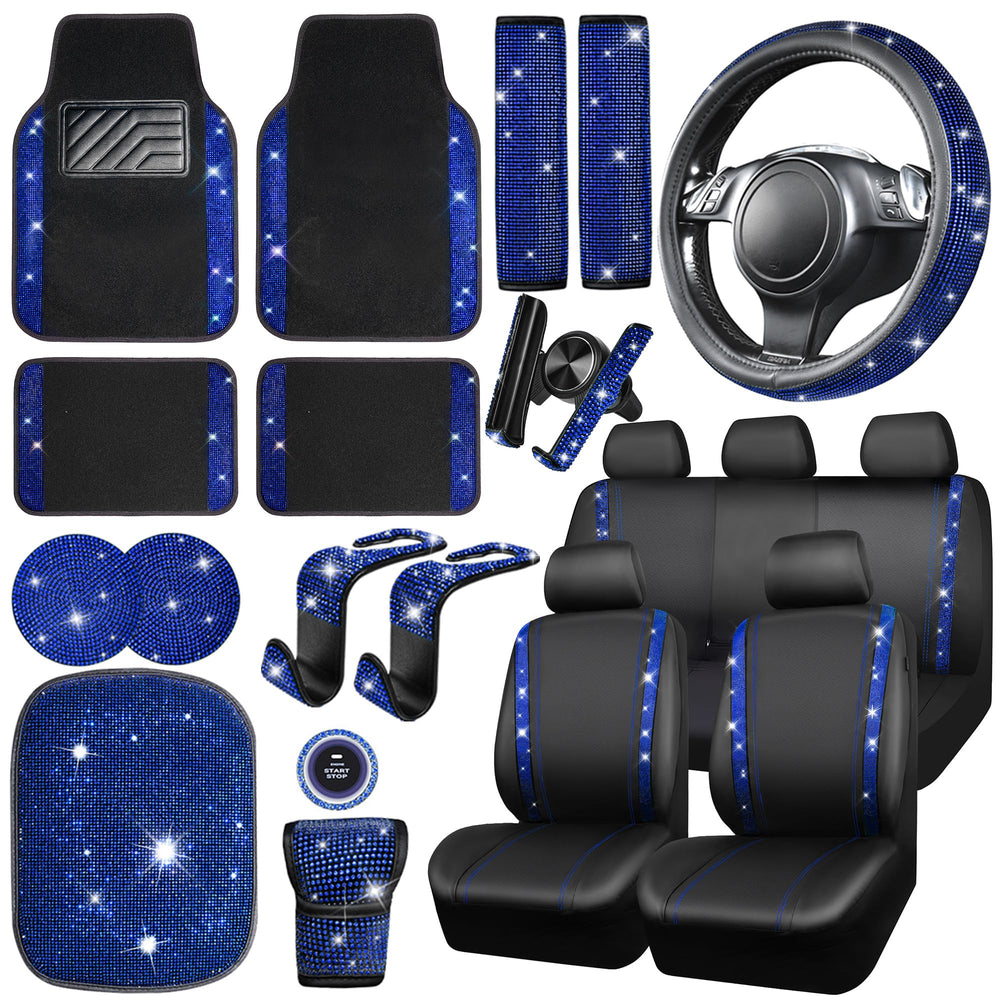 CAR PASS bling diamond steering wheel cover adds sparkle and grip for a stylish drive