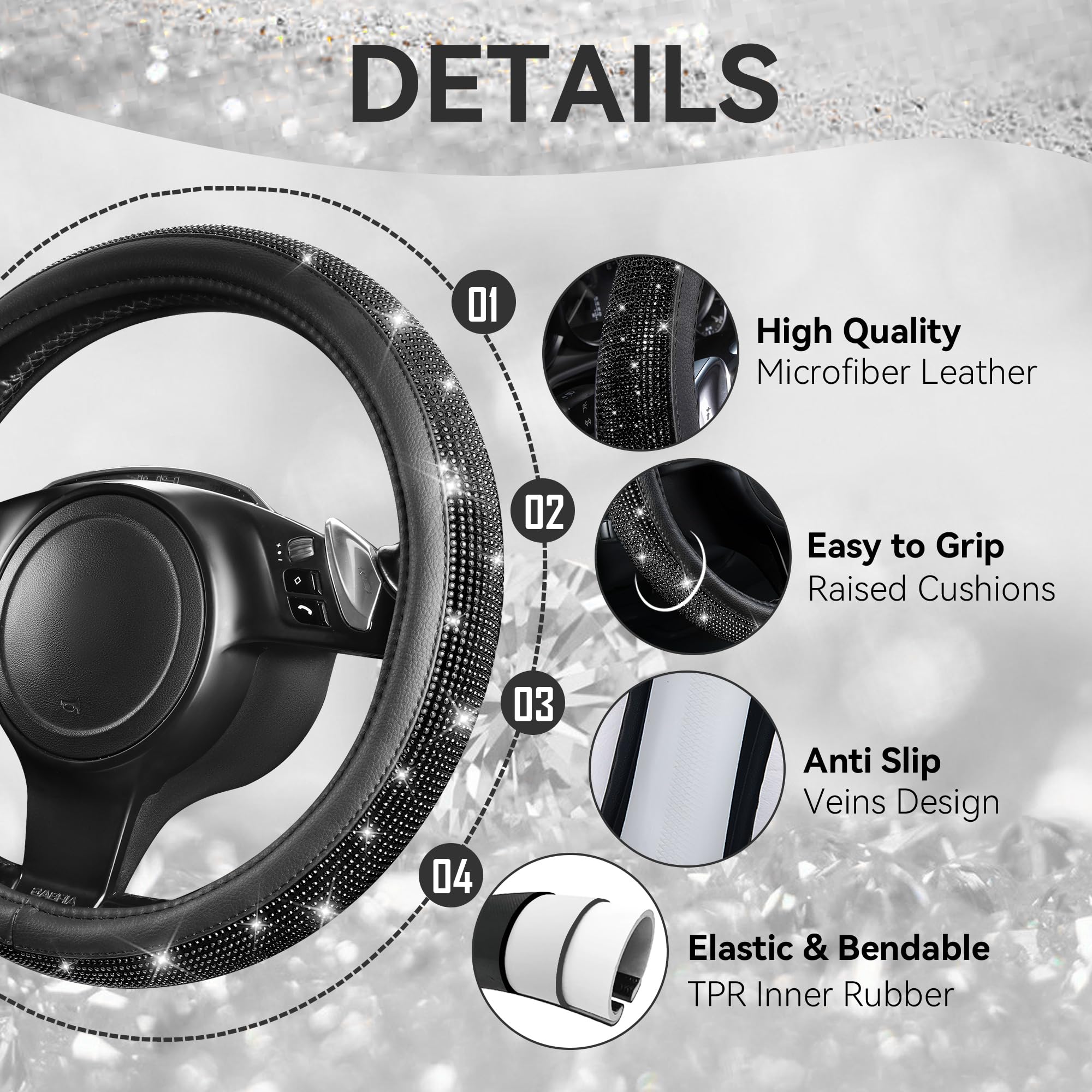 CAR PASS bling phone holder adds style and keeps device within reach