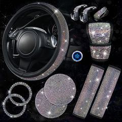 CAR PASS bling steering wheel cover adds sparkle and grip for a stylish ride.