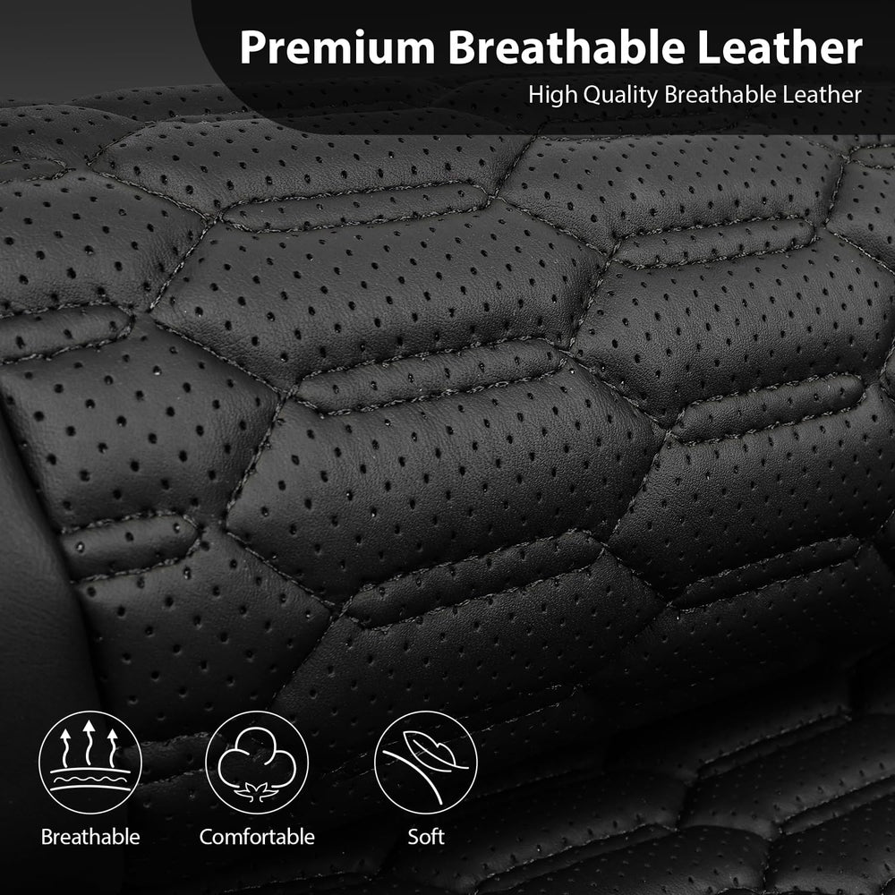 CAR PASS breathable leather-look seat covers keep cool on hot days.