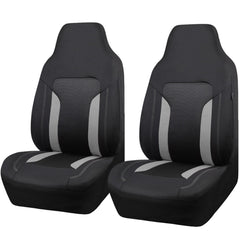 CAR PASS bucket gray seat cover front view with breathable 3D mesh for comfort