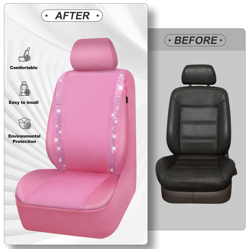 Packaging and care instructions for CAR PASS Bling Diamond seat covers