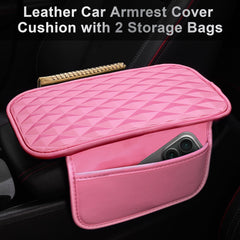 CAR PASS center console armrest cushion pink adds plush support.