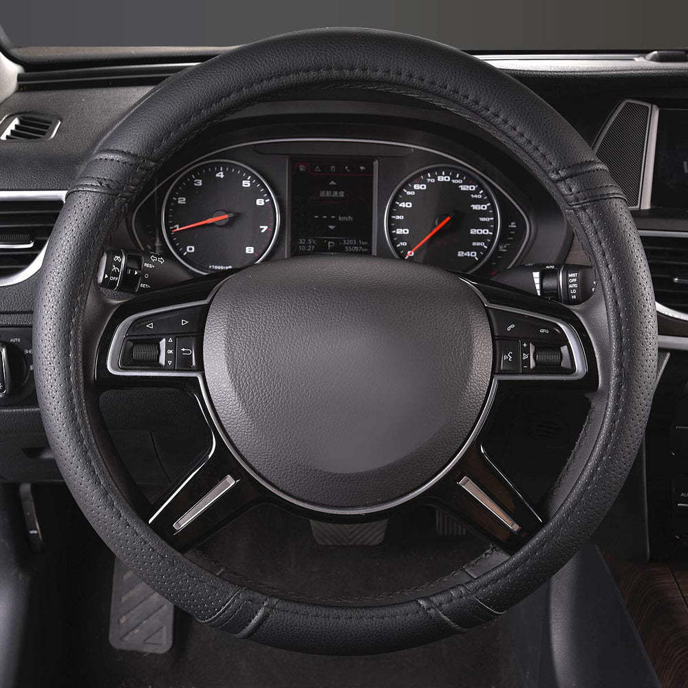 CAR PASS steering wheel cover soft touch provides comfortable driving feel.