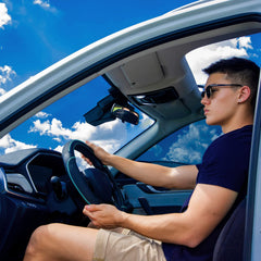 CAR PASS steering wheel cover side view showing stylish fit on 14.5-15 inch wheel