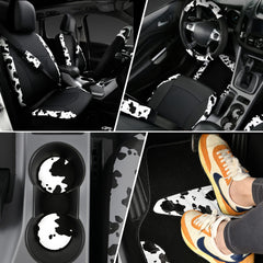 CAR-PASS cow print rear seat covers shield upholstery and ease cleaning