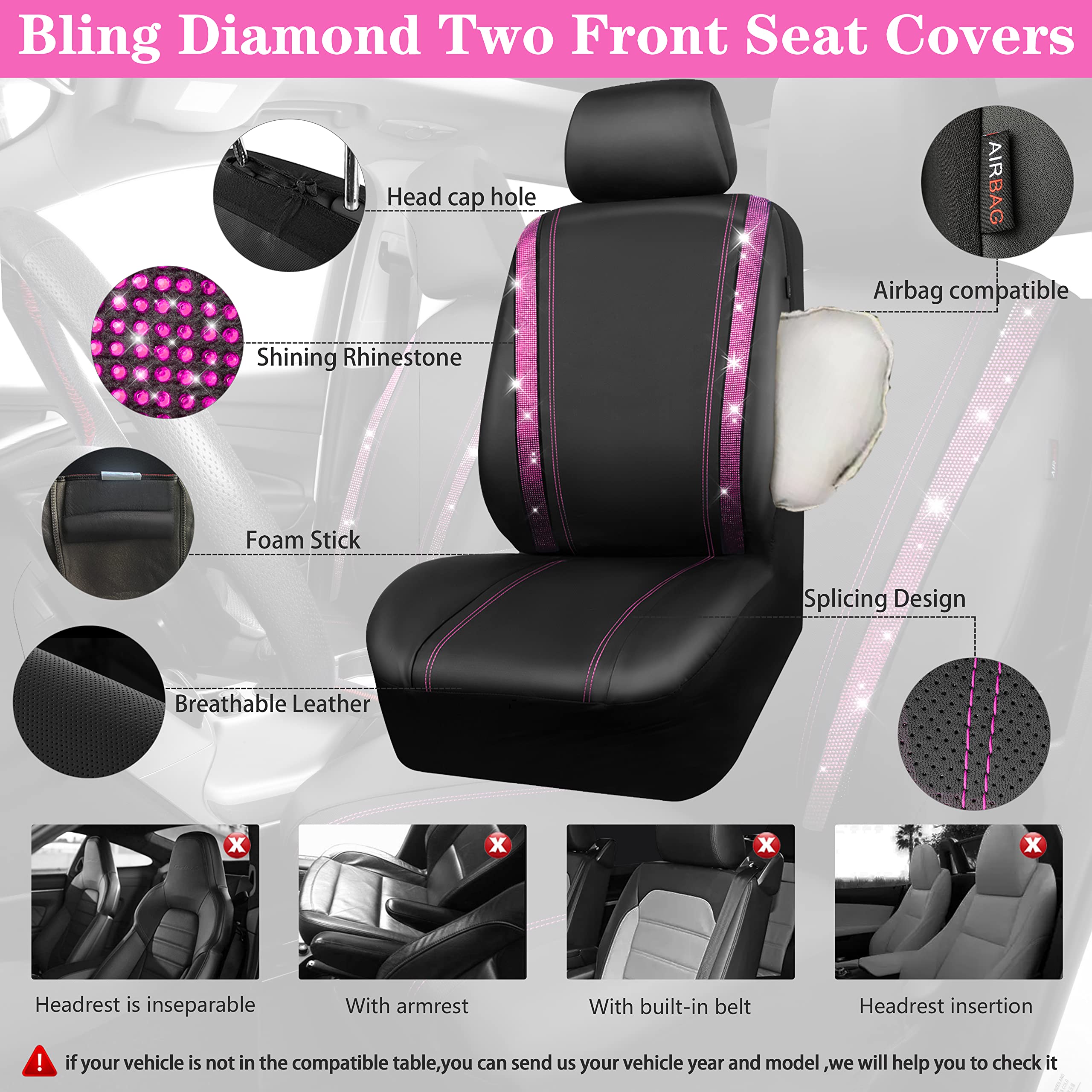 CAR PASS crystal center console pad offers grip and sparkle