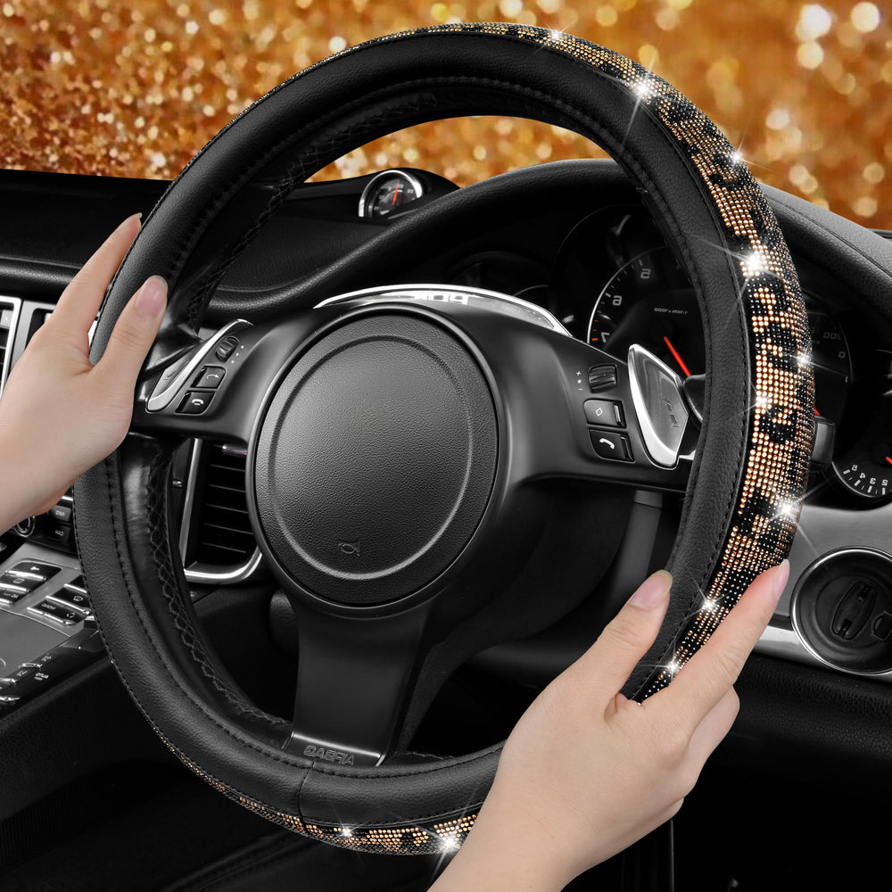 CAR PASS rhinestone crystal cover shines in sunlight, elevating dashboard glamour.