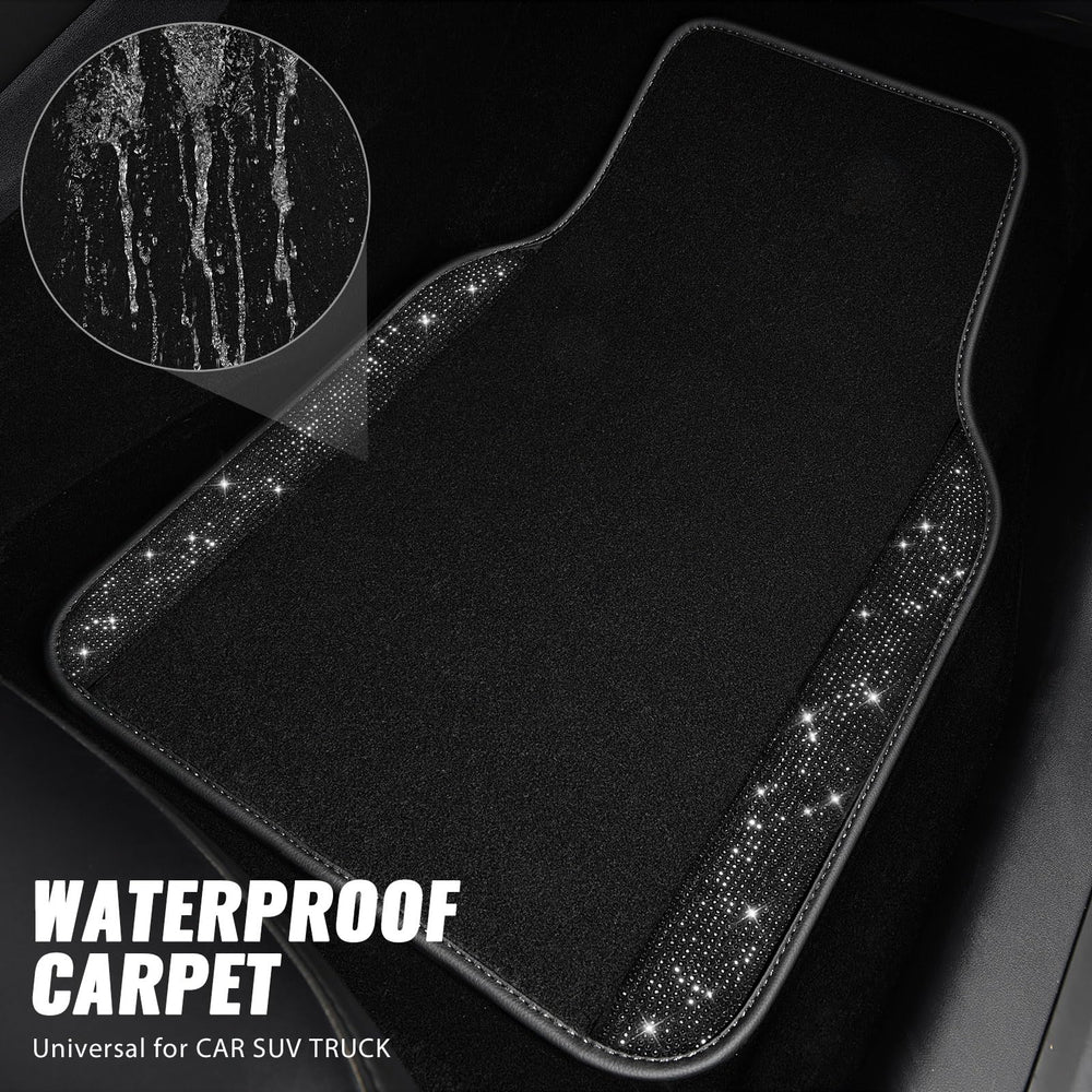 CAR PASS diamond mats close-up showing rhinestones that sparkle and resist wear