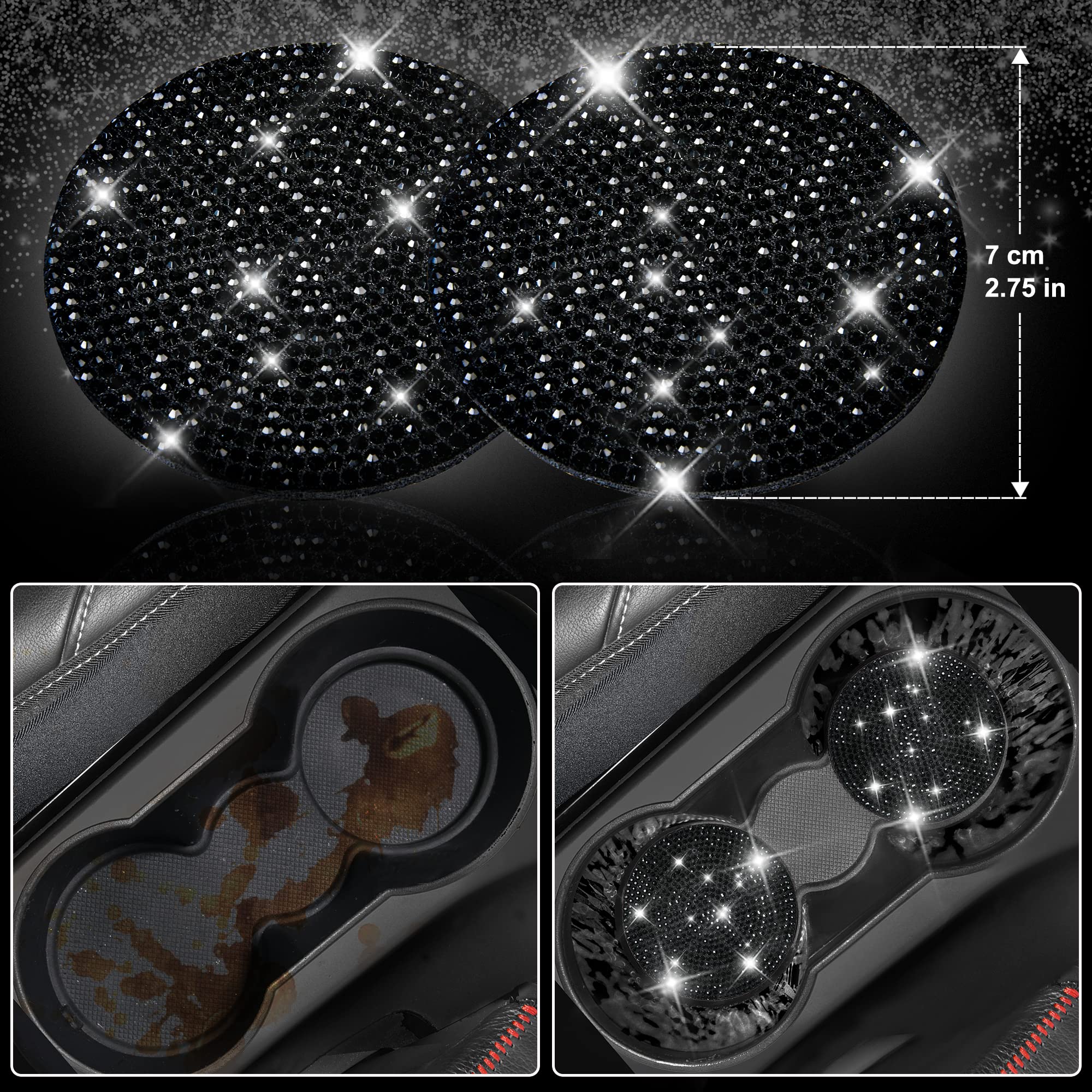 CAR PASS diamond gear cover protects your gear shifter while sparkling under lights