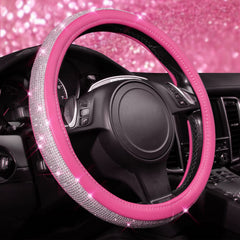 CAR PASS Diamond Pink Leather cover with crystal sparkle for glamorous interior and grip