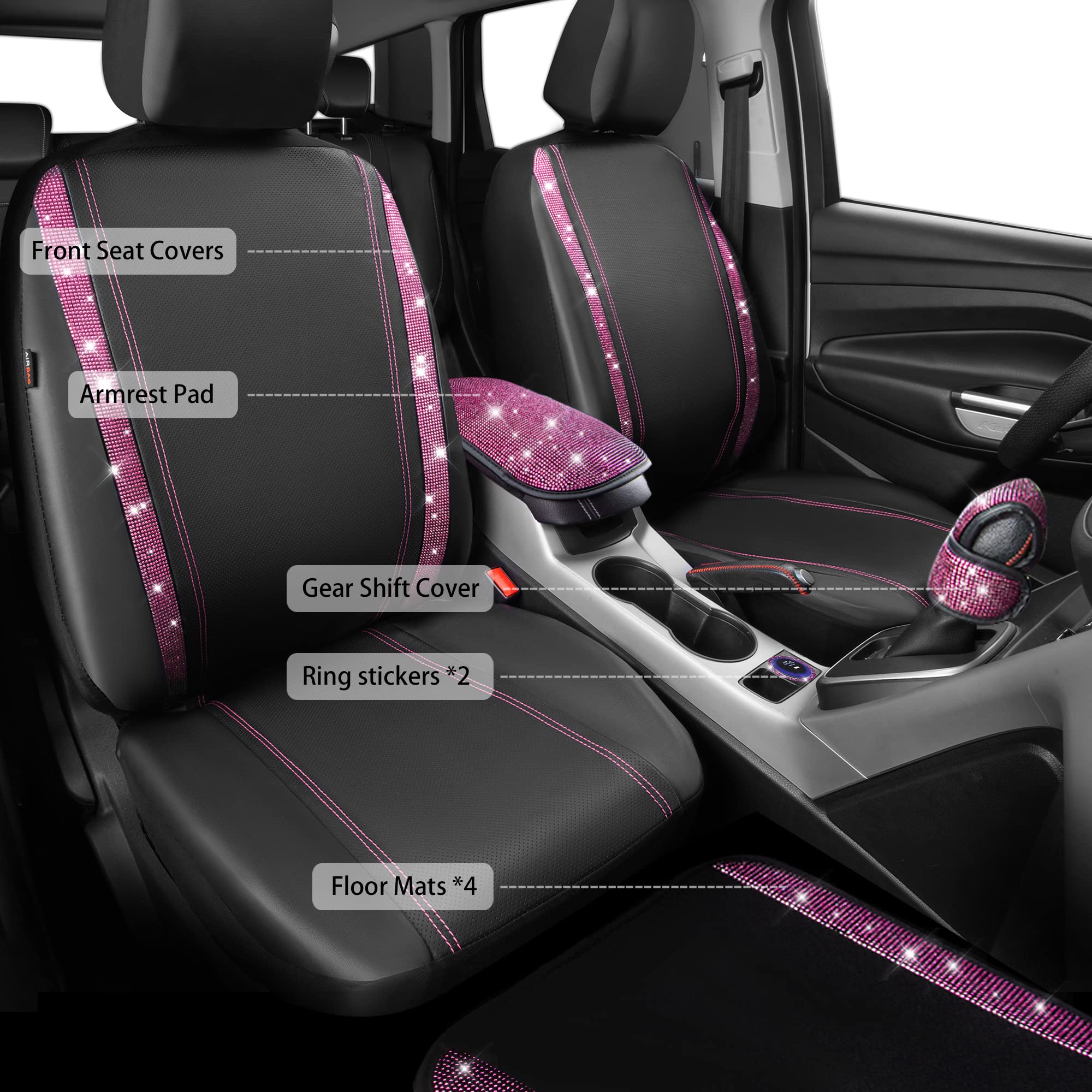 CAR PASS diamond rear floor mats protect the rear footwell from dirt
