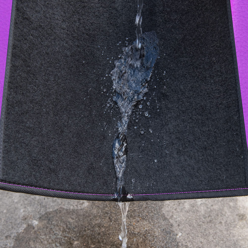 CAR PASS driver heel pad detail protects pedal area from wear.