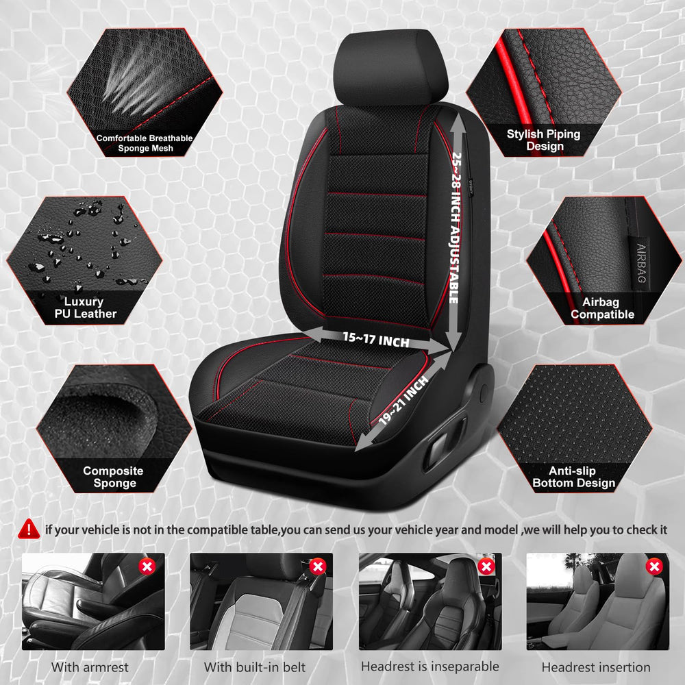 CAR PASS driver seat cover with anti-slip backing for a secure fit.
