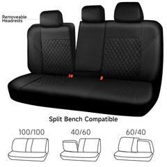 CAR PASS easy-install back seat cover includes three removable headrests.