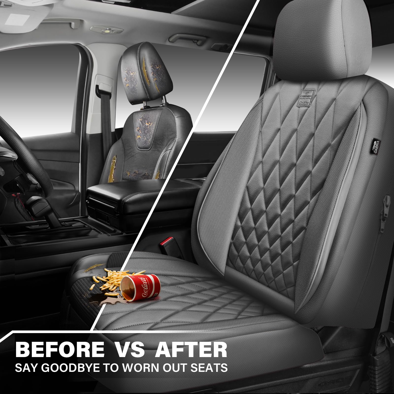 car-pass easy-install front seat cover with tool-free setup