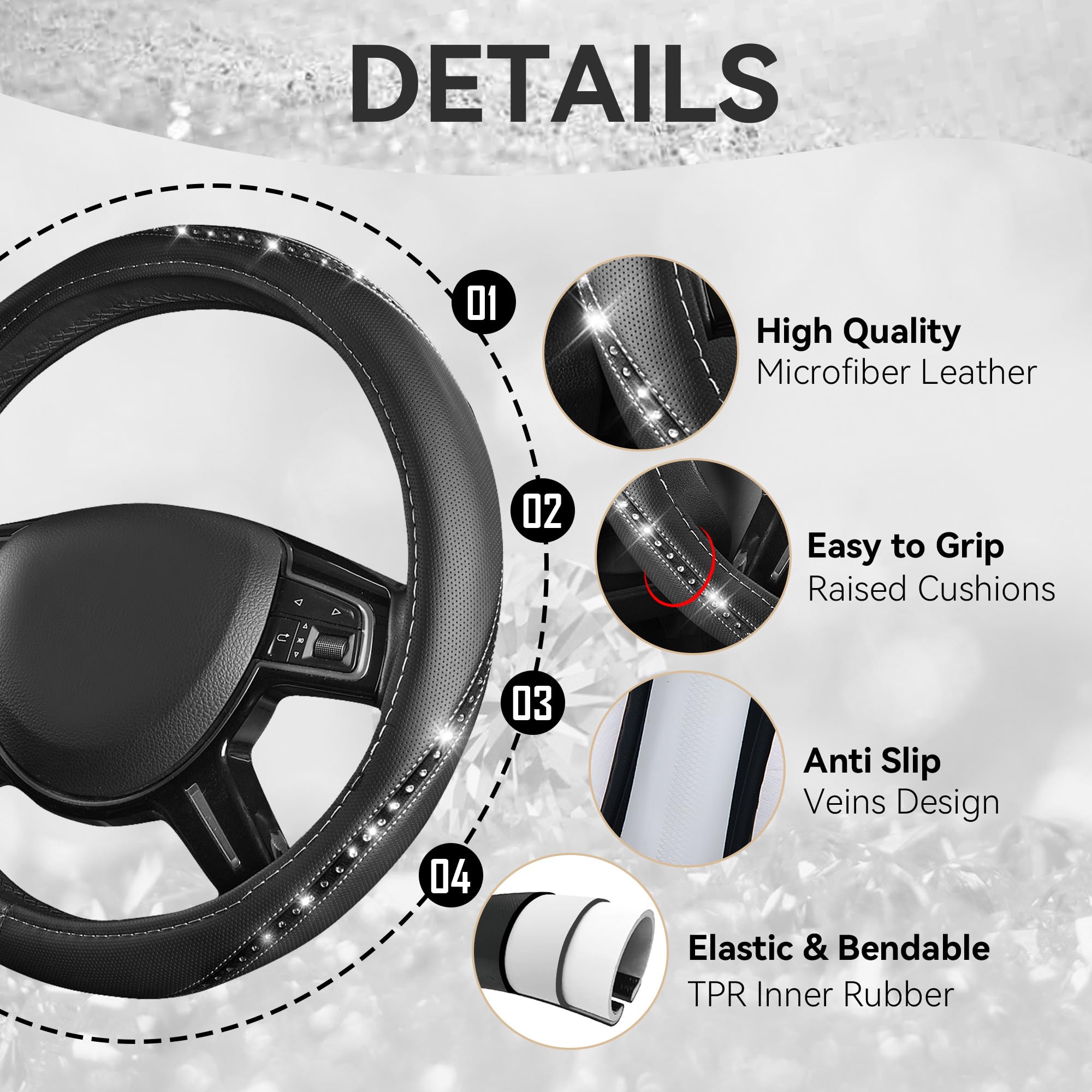 CAR PASS easy slip-on installation with anti-slip points for safe driving