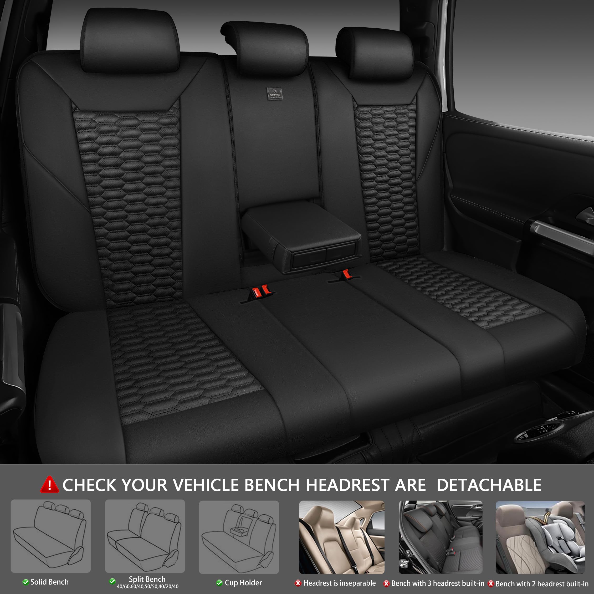 CAR PASS easy-installation PU leather seat covers fit quickly and securely.