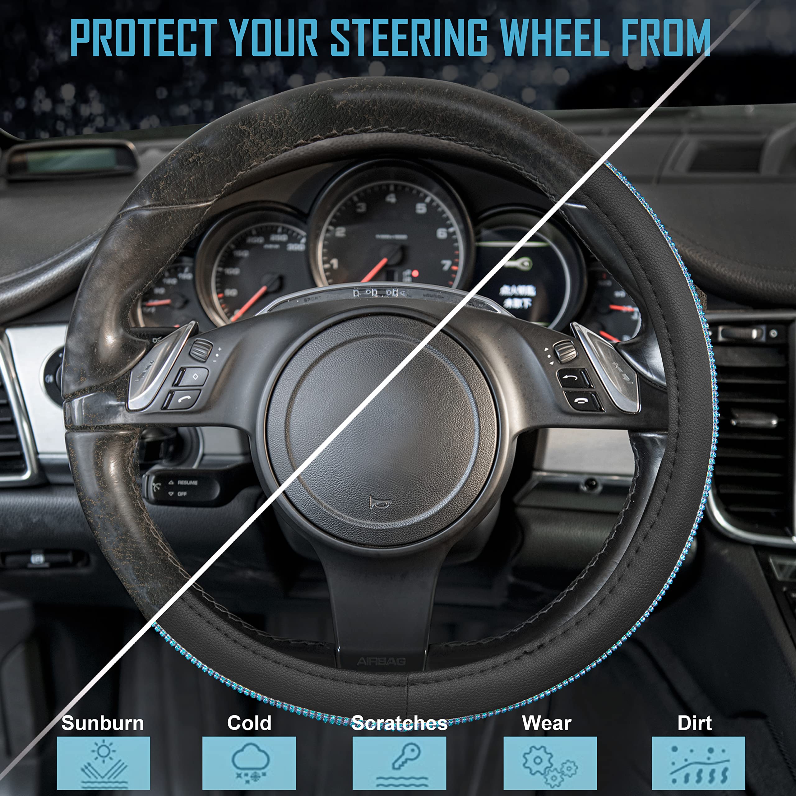 Step-by-step easy installation for CAR PASS steering wheel cover
