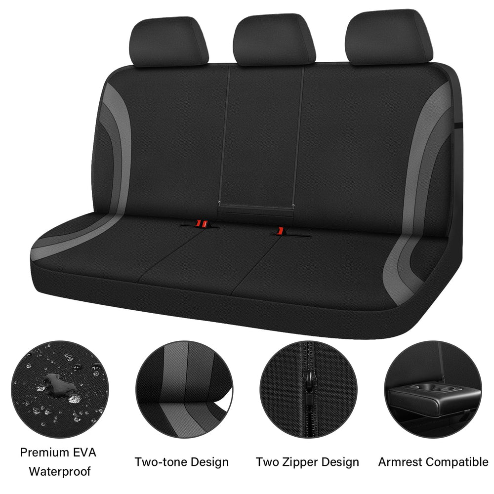 CAR PASS EVA rear bench cover showing split-seat compatibility