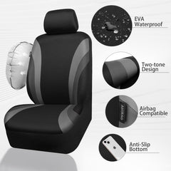 CAR PASS EVA two-tone design front seat adds sporty style