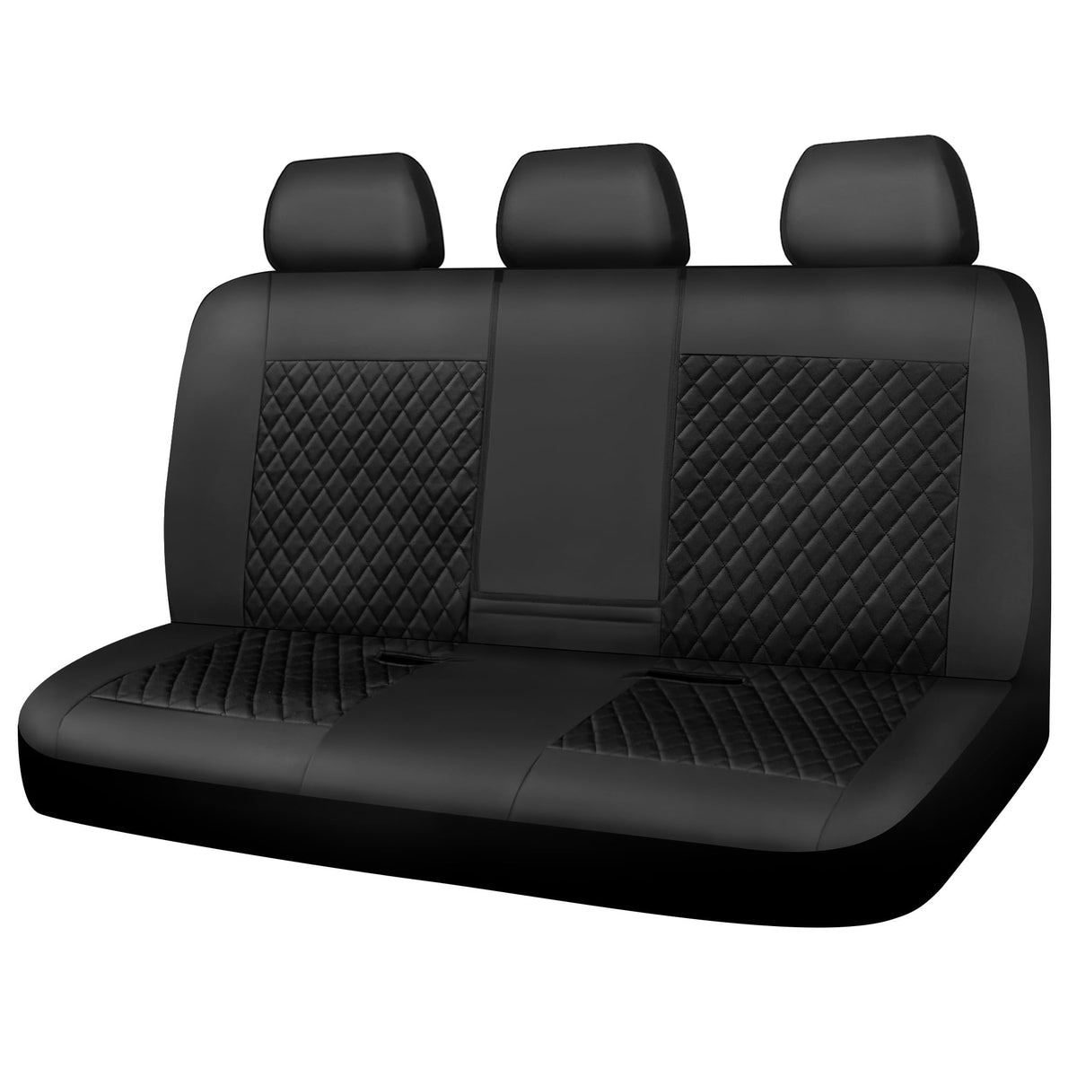 CAR PASS faux leather back seat cover with quilted universal fit and waterproof protection.