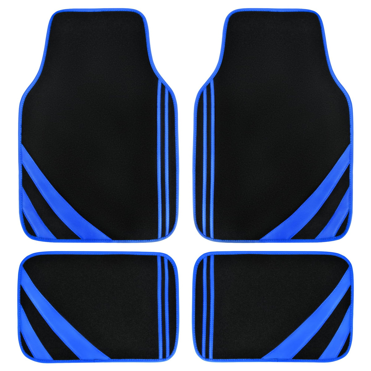 CAR PASS faux leather front-left mat with blue edge protecting interior from spills