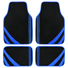 CAR PASS faux leather front-left mat with blue edge protecting interior from spills