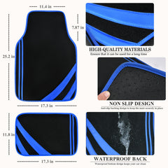 CAR PASS front-right mat with blue edge features anti-slip backing