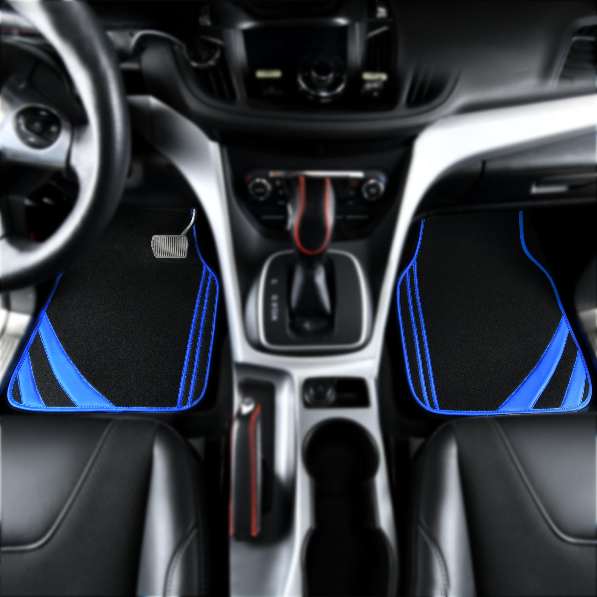 CAR PASS rear-left mat with blue edge protects rear seating area