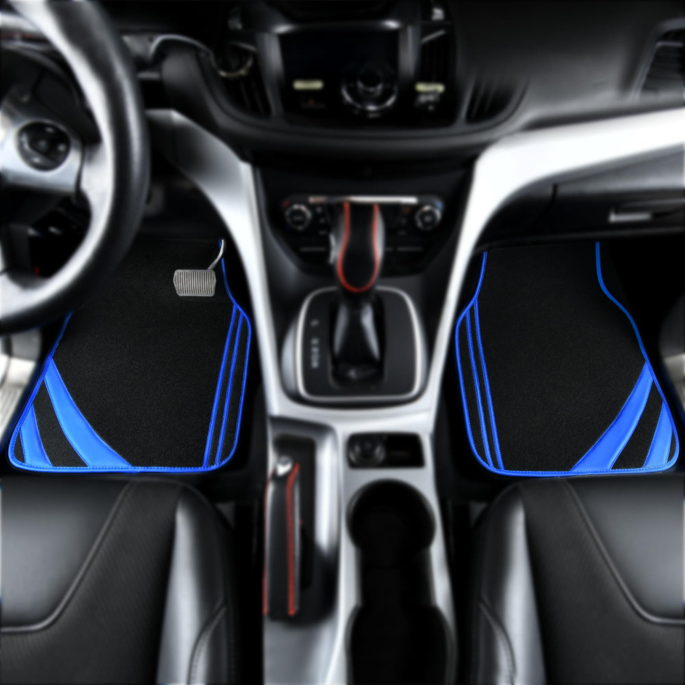 CAR PASS rear-left mat with blue edge protects rear seating area