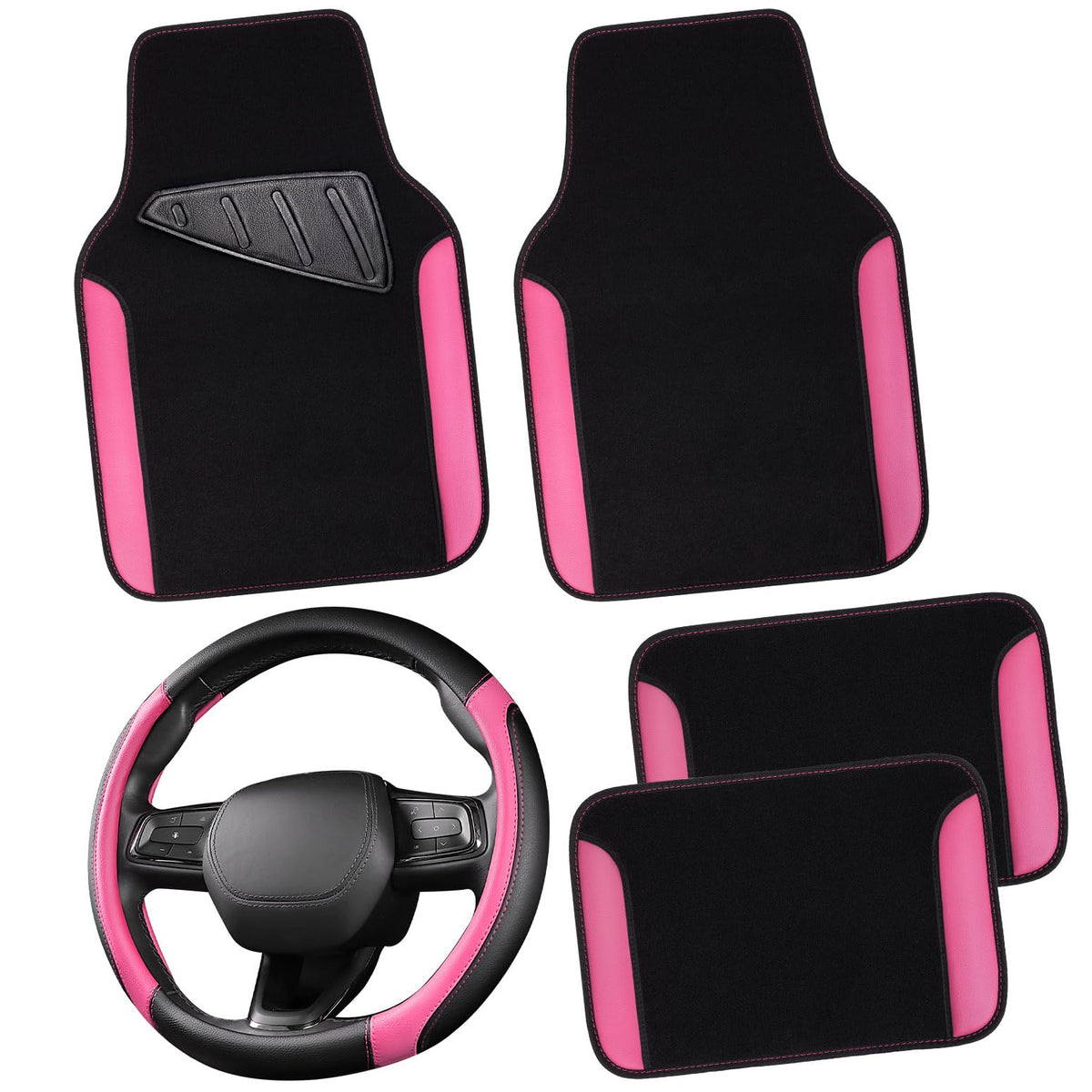 CAR PASS faux leather steering wheel cover on a 14.5-15 inch wheel improves grip and style