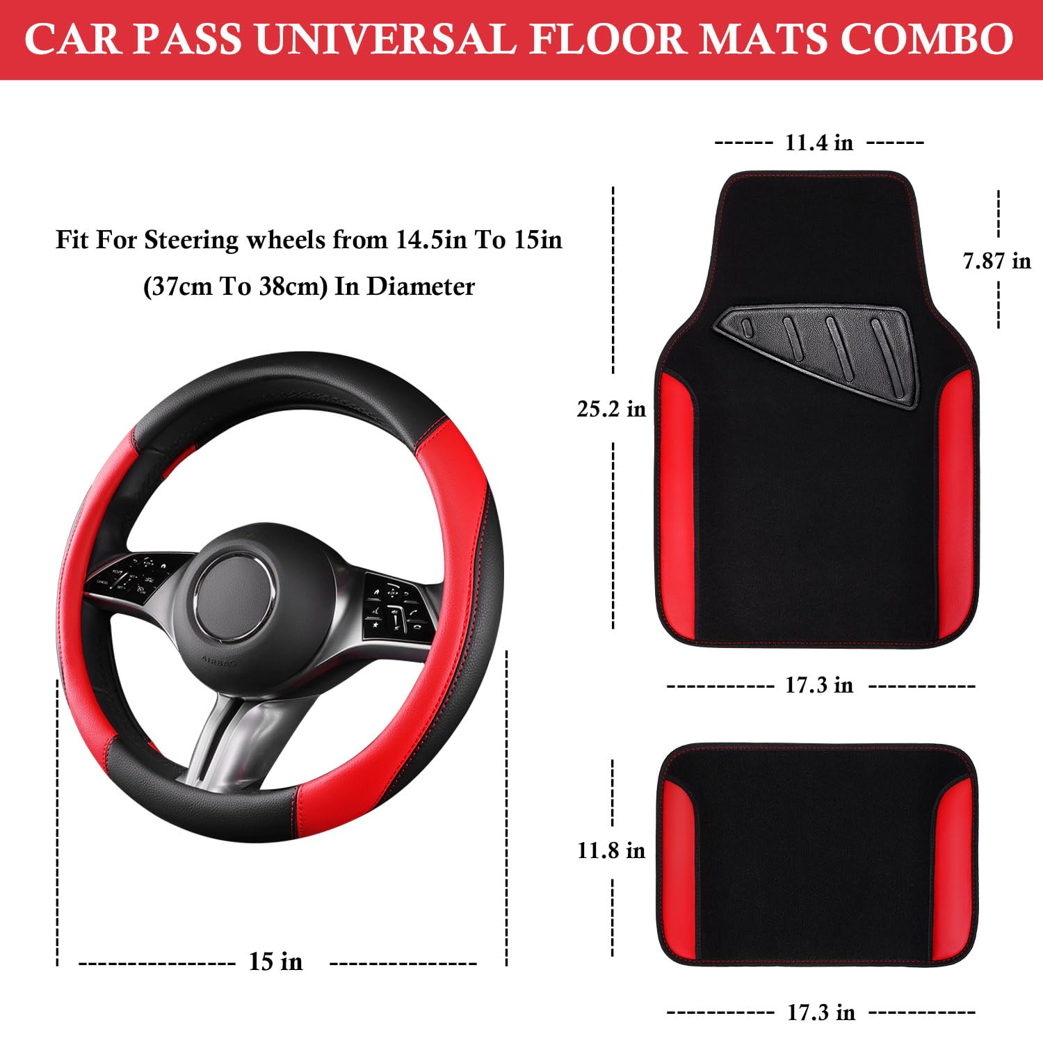 CAR PASS Waterproof front floor mats protect carpets from spills