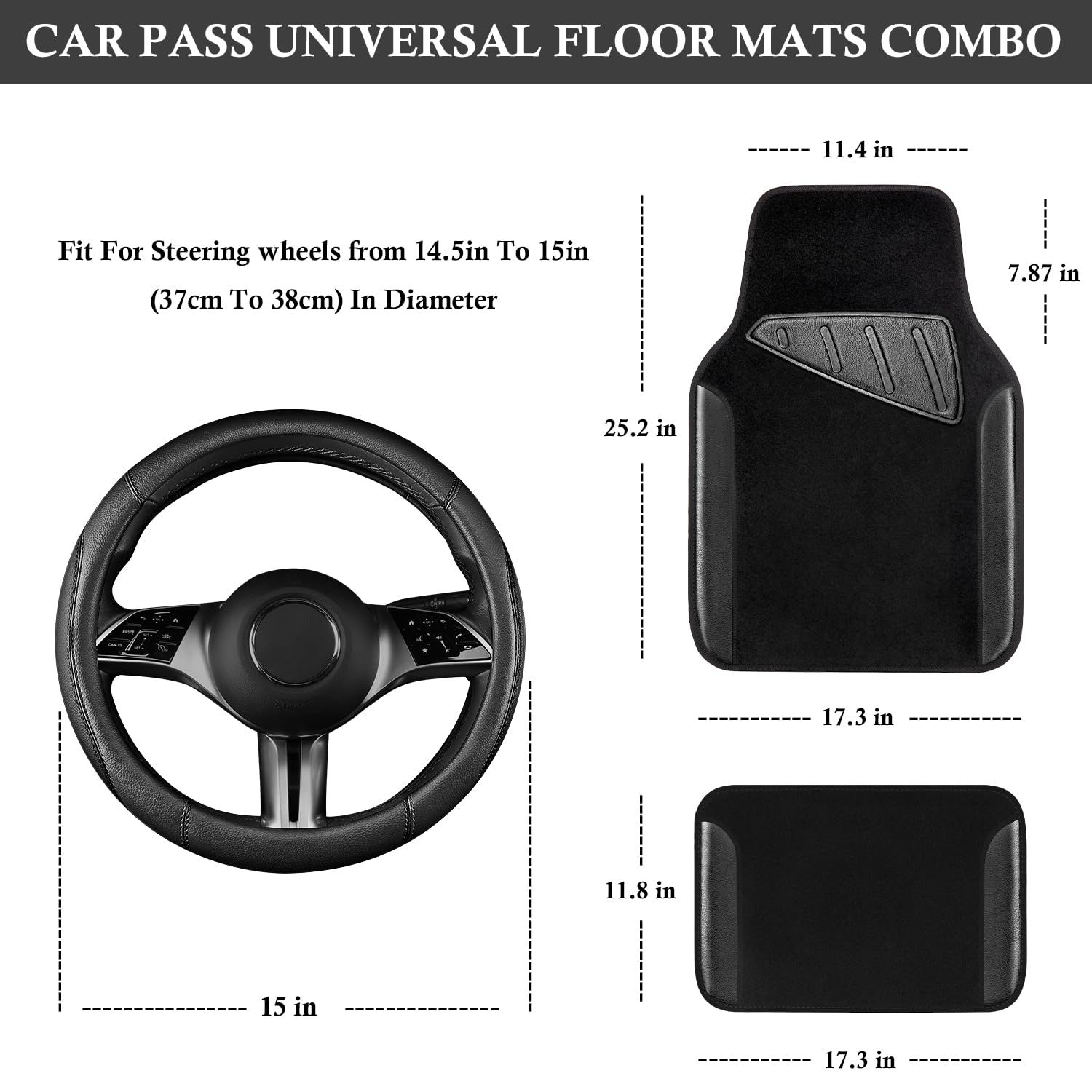 CAR PASS rear floor mats provides full coverage for the back area