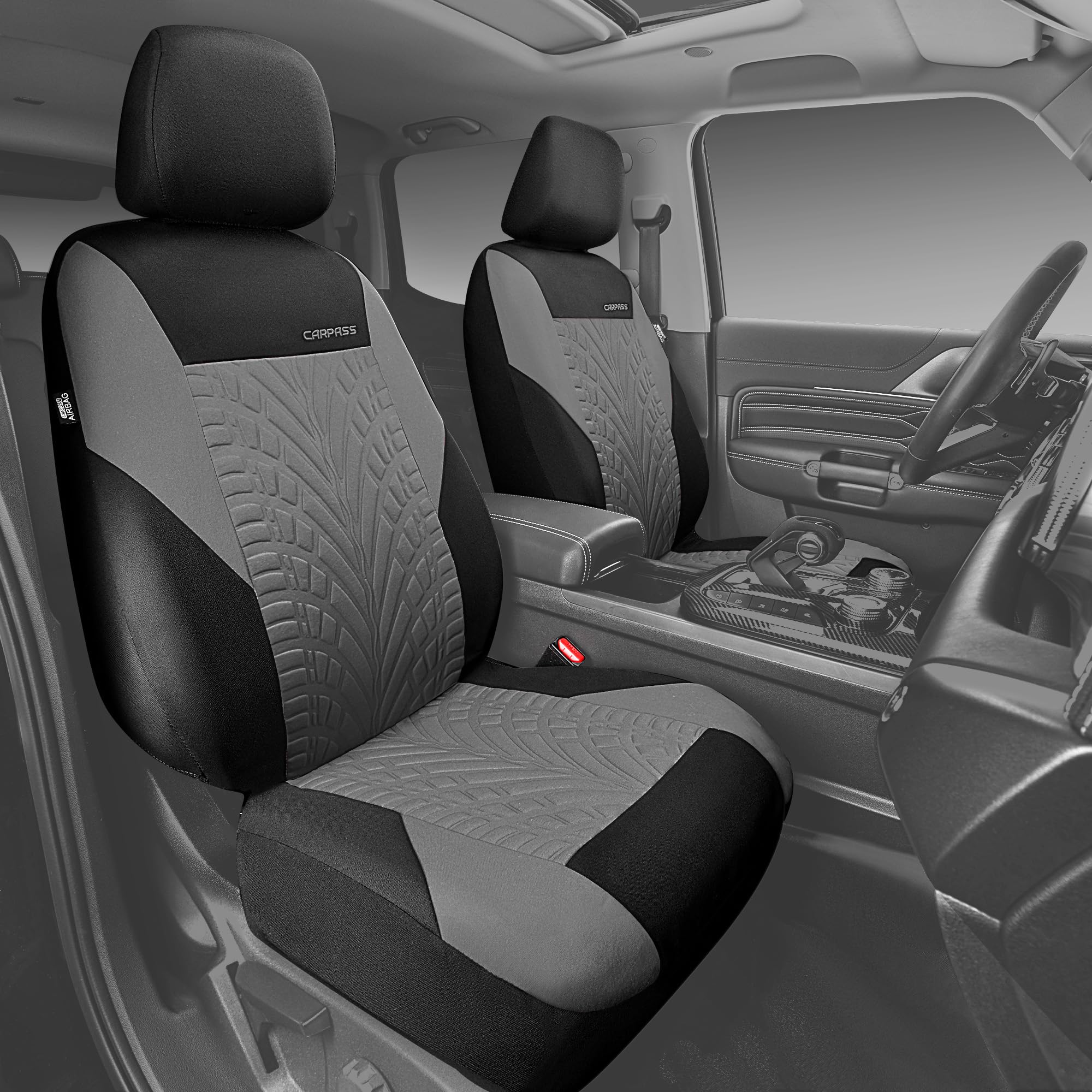 CAR PASS universal front seat cover for easy installation and refreshed cabin look.